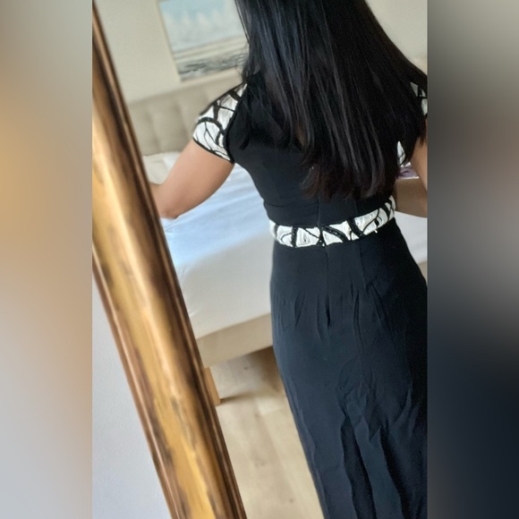 Yigal Azrouel  Intertwined Vines Embroidered Crepe silk Black long formal dress - Picture 6 of 17